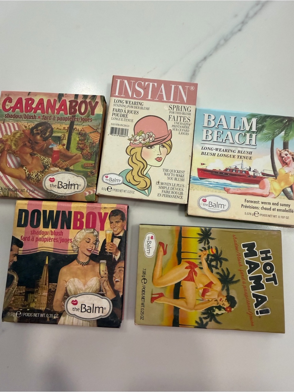 theBalm Assorted Retro Blushes - Pink, Red, Gold, Cream, Brown
